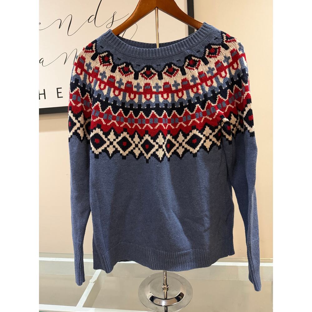 Chaps Fair Isle Cotton Blend Sweater – Women’s Size Medium